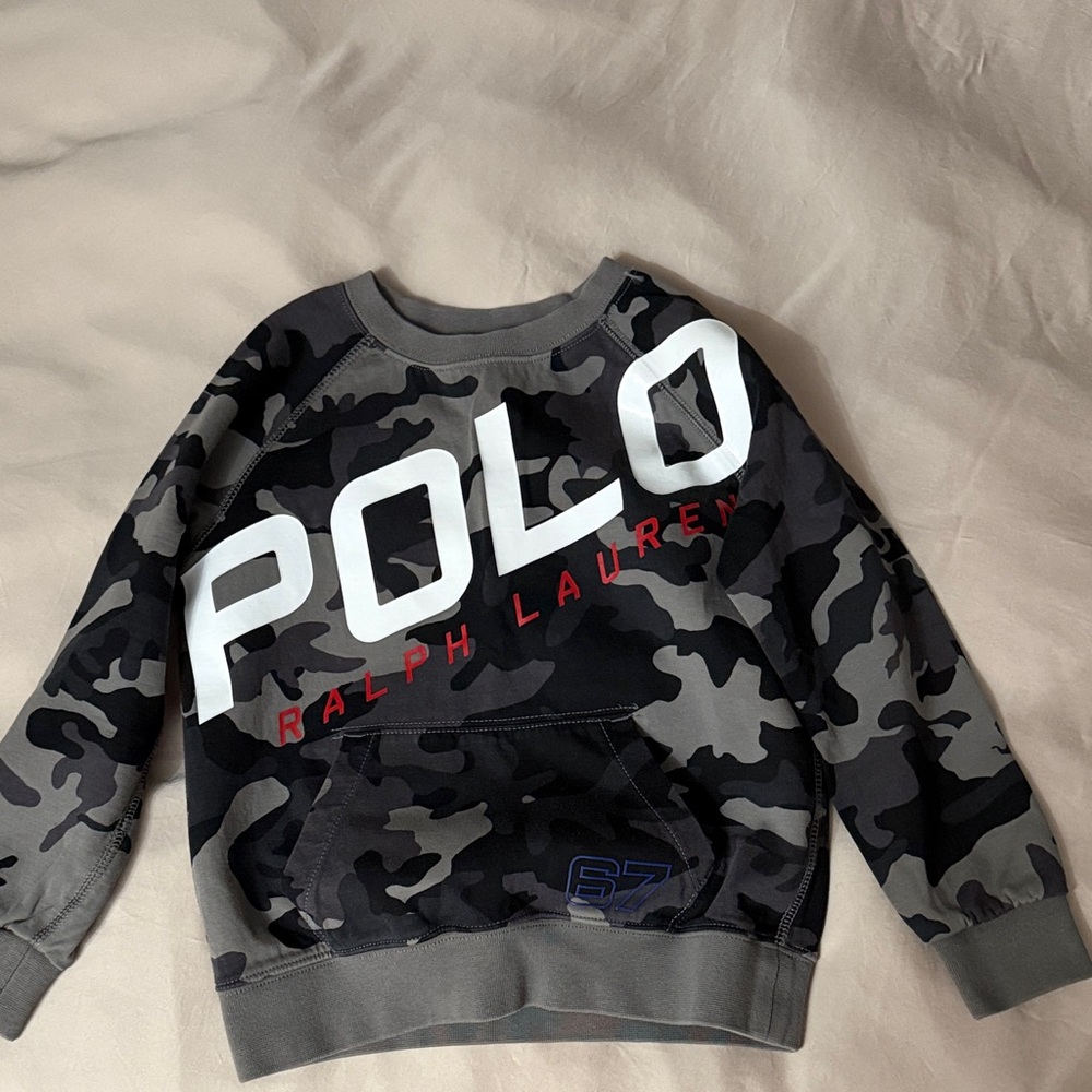 Polo by Ralph Lauren Kids Camo Sweatshirt - Black, Gray, and White